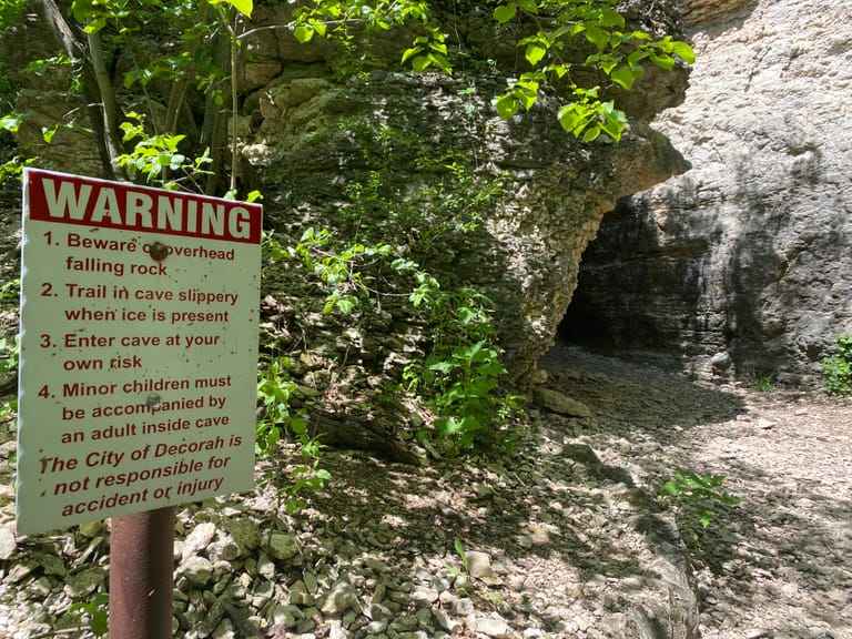 Warning Sign at Ice Cave